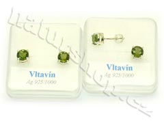 vltavínové náušnice srdíčka srdce od Naturshop.cz